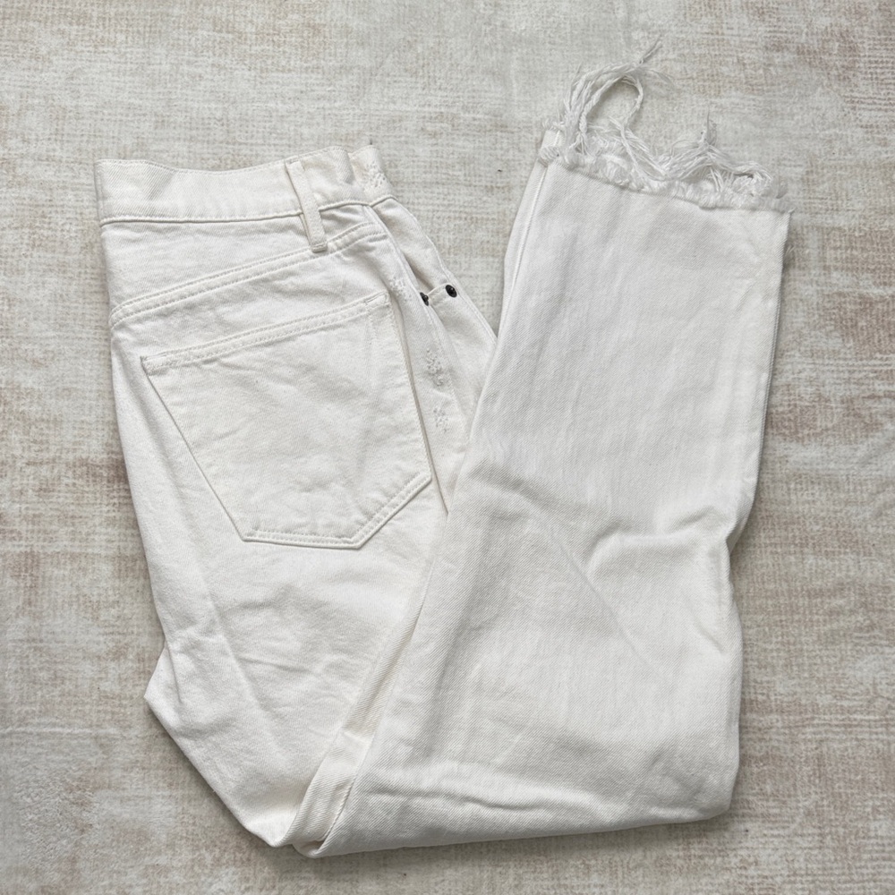 Frame Denim Women's Cropped White Jeans